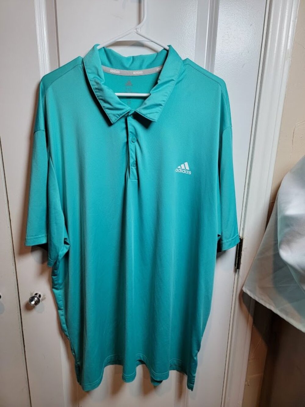 Adidas Men's 3XL Turquoise Golf Polo Shirt Teal Short Sleeve Performance